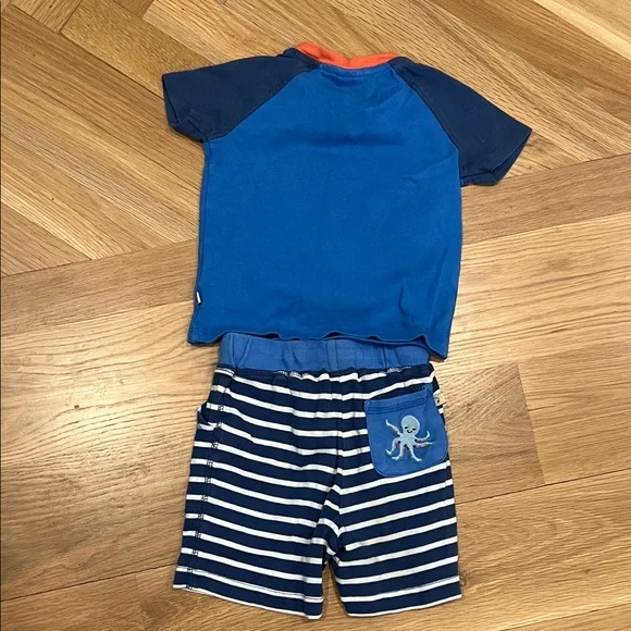 Frugi Blue and Orange Octopus Toddler Set - 12-18 months - Picture 6 of 7